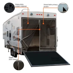Classic Accessories® 79984 - Over Drive™ Toy Hauler Tailgate Screen (Fiberglass Or Aluminum Frames Compatible, Rear Opening 90.5") -Magma Store 79984 4 1