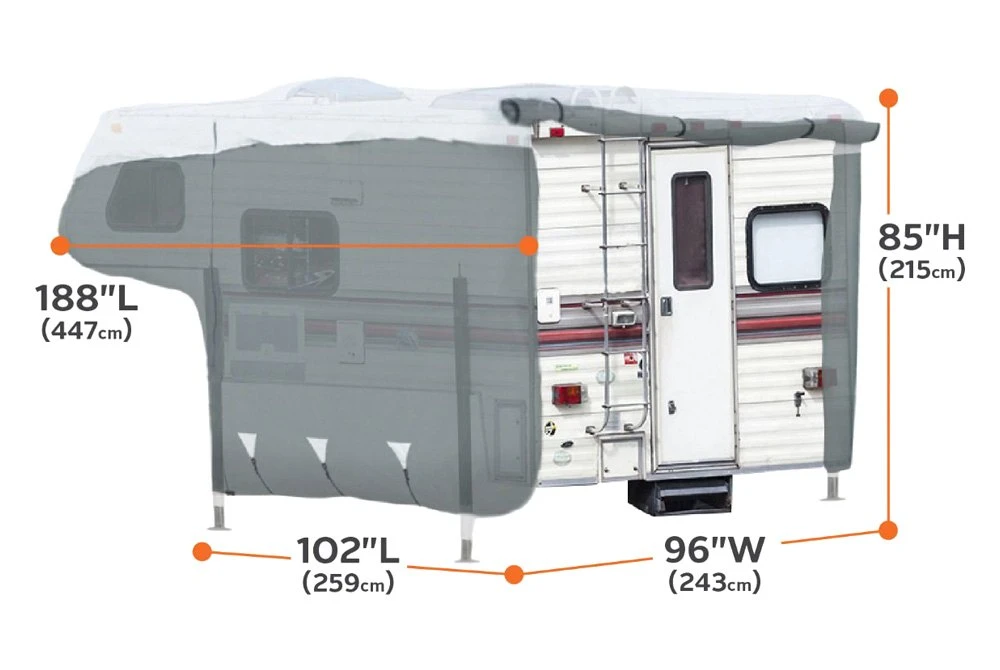Classic Accessories® 80-037-153101-00 - PolyPro™ 3 Truck Camper Cover (Gray With White Roof, Up To 12') 3 Classic Accessories® 80-037-153101-00 - PolyPro™ 3 Truck Camper Cover (Gray With White Roof, Up To 12') - Image 3