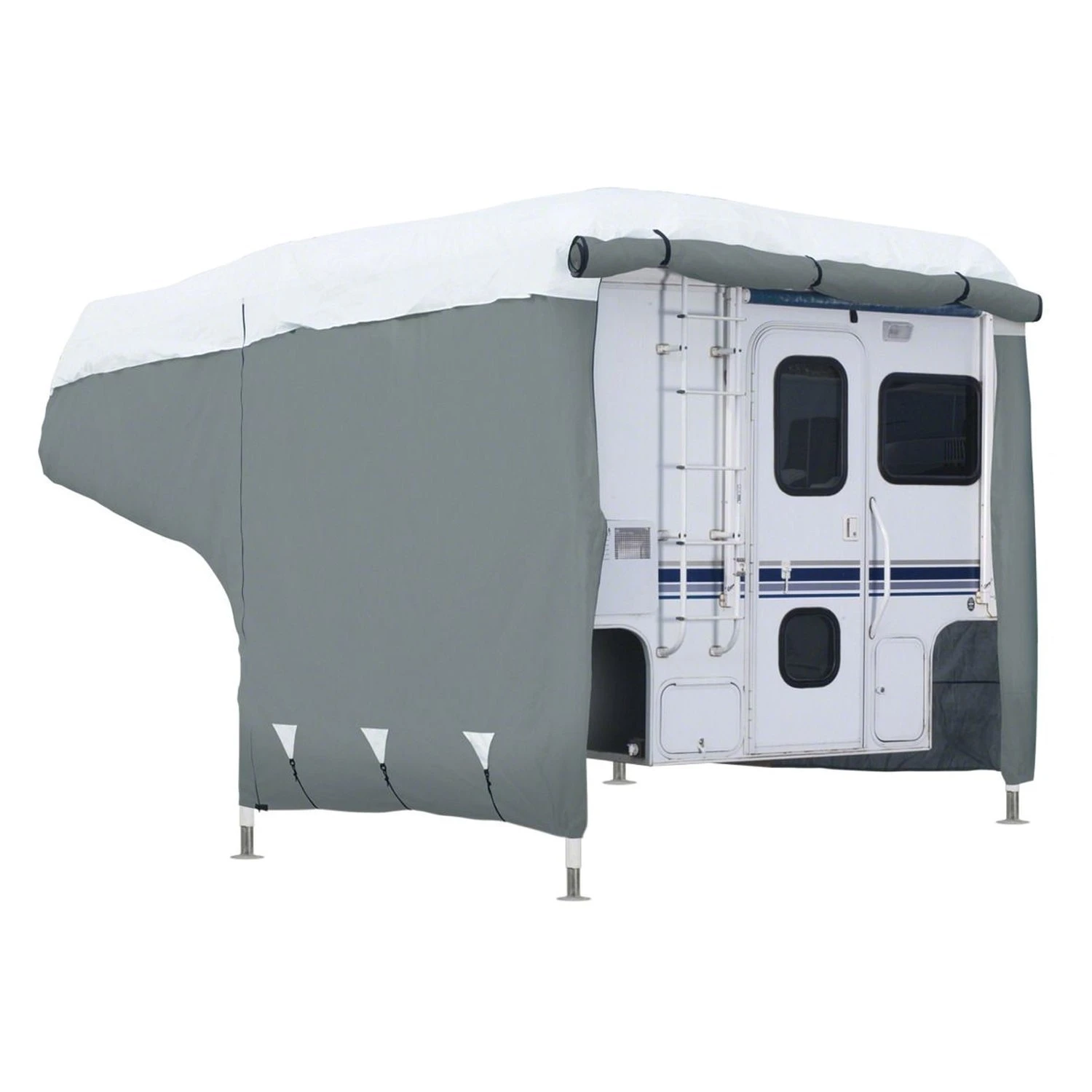 Classic Accessories® 80-037-153101-00 - PolyPro™ 3 Truck Camper Cover (Gray With White Roof, Up To 12') 1 Classic Accessories® 80-037-153101-00 - PolyPro™ 3 Truck Camper Cover (Gray With White Roof, Up To 12')