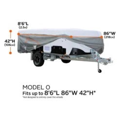 Classic Accessories® 80-040-163106-00 - PolyPro™3 Hi-Lo Trailer Cover (Gray With White Roof, Up To 14') -Magma Store 80 040 163106 00 6