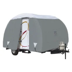 Classic Accessories® 80-198-141001-00 - Over Drive PolyPRO3™ Deluxe R-Pod Travel Trailer Cover (Gray With White Roof, Up To 13'7")
