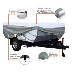 Classic Accessories® 80-209-303101-00 - PolyPro™3 Hi-Lo Trailer Cover (Gray With White Roof, Up To 8'6") -Magma Store 80 209 303101 00 7