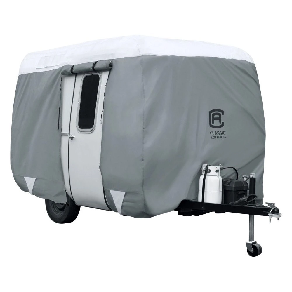 Classic Accessories® 80-295-153101-RT - Over Drive PolyPRO3™ Deluxe Travel Trailer Cover (Gray With White Roof, Up To 13') 1 Classic Accessories® 80-295-153101-RT - Over Drive PolyPRO3™ Deluxe Travel Trailer Cover (Gray With White Roof, Up To 13')