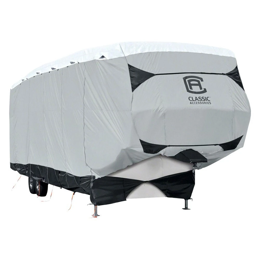 Classic Accessories® 80-366-101901-EX - SkyShield™ 5th Wheel Trailer Cover (Gray With White Roof, Up To 41') 1 Classic Accessories® 80-366-101901-EX - SkyShield™ 5th Wheel Trailer Cover (Gray With White Roof, Up To 41')