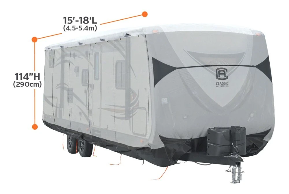 Classic Accessories® 80-382-103001-EX - SkyShield™ Travel Trailer Cover (Gray With White Roof, Up To 18') 3 Classic Accessories® 80-382-103001-EX - SkyShield™ Travel Trailer Cover (Gray With White Roof, Up To 18') - Image 3