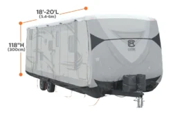 Classic Accessories® 80-383-101401-EX - SkyShield™ Travel Trailer Cover (Gray With White Roof, Up To 20') -Magma Store 80 383 101401 ex 3