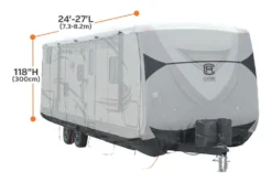 Classic Accessories® 80-386-101701-EX - SkyShield™ Travel Trailer Cover (Gray With White Roof, Up To 27') -Magma Store 80 386 101701 ex 3