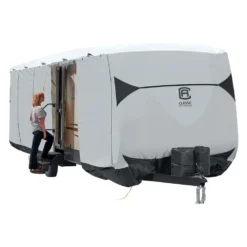 Classic Accessories® 80-389-102001-EX - SkyShield™ Travel Trailer Cover (Gray With White Roof, Up To 35') -Magma Store 80 389 102001 ex 4
