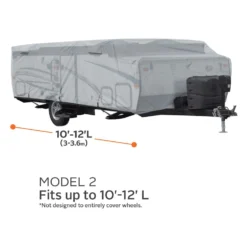 Classic Accessories® 80-402-151001-RT - PermaPro™ Pop-Up Trailer Cover (Gray, Up To 12') -Magma Store 80 402 151001 rt 3