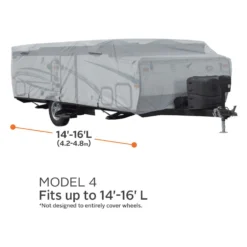 Classic Accessories® 80-404-171001-RT - PermaPro™ Pop-Up Trailer Cover (Gray, Up To 16') -Magma Store 80 404 171001 rt 3