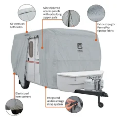 Classic Accessories® 80-407-141001-RT - PermaPro™ Travel Trailer Cover (Gray, Up To 10') -Magma Store 80 407 141001 rt 4 1