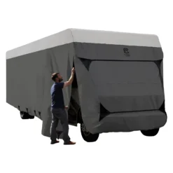 Classic Accessories® - SoftGuard™ Class C Motorhome Cover (Dark Gray With Light Gray Roof, Up To 29') -Magma Store 80 440 171001 rt 2 scaled