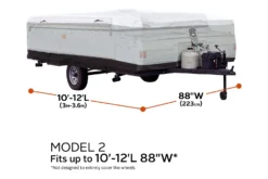 Classic Accessories® 80-468-153101-EX - SkyShield™ Hi-Lo Trailer Cover (Gray With White Roof, Up To 12') -Magma Store 80 468 153101 ex 10 scaled