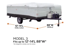 Classic Accessories® 80-469-163101-EX - SkyShield™ Hi-Lo Trailer Cover (Gray With White Roof, Up To 14') -Magma Store 80 469 163101 ex 10 scaled