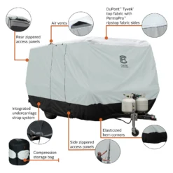 Classic Accessories® 80-477-153101-EX - SkyShield™ Travel Trailer Cover (Gray With White Roof, Up To 13') -Magma Store 80 477 153101 ex 15 scaled