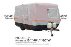 Classic Accessories® 80-478-163101-EX - SkyShield™ Travel Trailer Cover (Gray With White Roof, Up To 16') -Magma Store 80 478 163101 ex 14 scaled