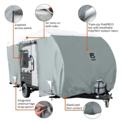Classic Accessories® 80-483-183101-RT - PolyPro™3 Sloped Travel Trailer Cover (Gray With White Roof, Up To 19') -Magma Store 80 483 183101 rt 7 1 scaled
