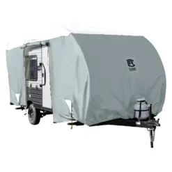 Classic Accessories® 80-484-193101-RT - PolyPro™3 Sloped Travel Trailer Cover (Gray With White Roof, Up To 21') -Magma Store 80 484 193101 rt 2 scaled