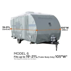 Classic Accessories® 80-484-193101-RT - PolyPro™3 Sloped Travel Trailer Cover (Gray With White Roof, Up To 21') -Magma Store 80 484 193101 rt 6 scaled