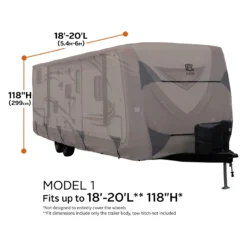 Classic Accessories® 80-485-142401-RT - Encompass™ Travel Trailer Cover (Cinder, Up To 20') -Magma Store 80 485 142401 rt 12 scaled