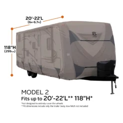 Classic Accessories® 80-486-152401-RT - Encompass™ Travel Trailer Cover (Cinder, Up To 22') -Magma Store 80 486 152401 rt 12 scaled