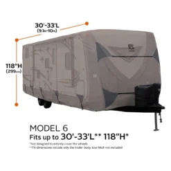Classic Accessories® 80-490-192401-RT - Encompass™ Travel Trailer Cover (Cinder, Up To 33') -Magma Store 80 490 192401 rt 12 scaled