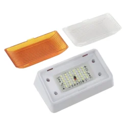 Green Long Life® 9090119 - Rectangular Clear/Amber Lens White Case LED Porch/Utility Light