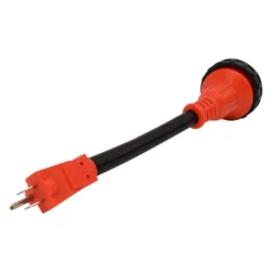 Valterra® - Mighty Cord™ 12" Dogbone Power Adapter With Standard Grip (15A Straight Male X 30A Locking Female) -Magma Store a10 1530d 2