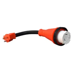 Valterra® A10-1550D - Mighty Cord™ 12" Dogbone Power Adapter With Standard Grip (15A Straight Male X 50A Locking Female)