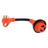 Valterra® - Mighty Cord™ 12" Dogbone Power Adapter With Handle Grip (30A Straight Male X 30A Locking Female)