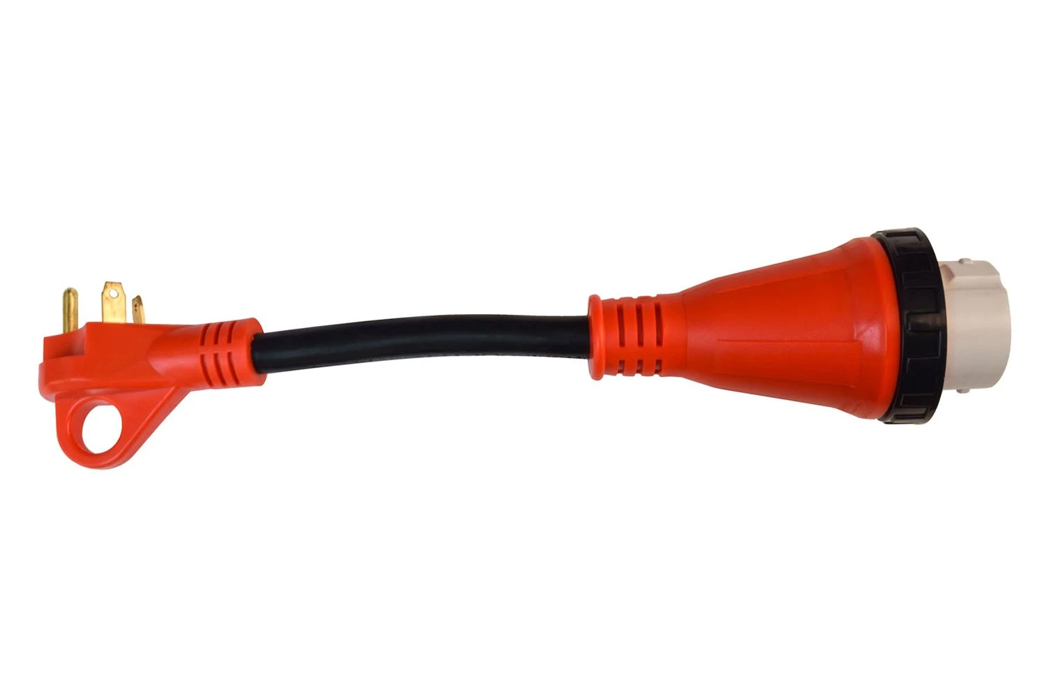 Valterra® - Mighty Cord™ 12" Dogbone Power Adapter With Handle Grip (30A Straight Male X 50A Locking Female) 2 Valterra® - Mighty Cord™ 12" Dogbone Power Adapter With Handle Grip (30A Straight Male X 50A Locking Female) - Image 2