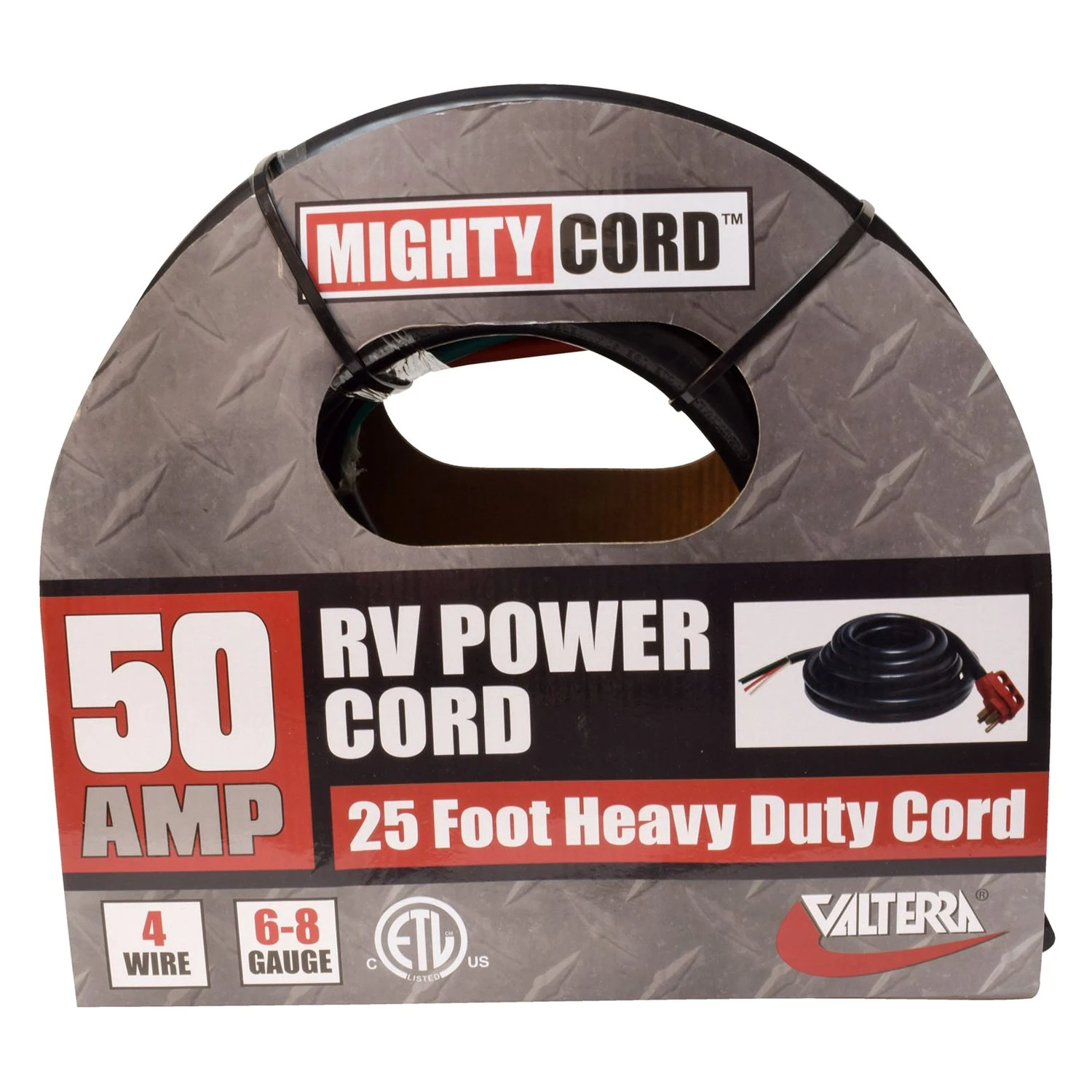 Valterra® - Mighty Cord™ 50A Male 25' Power Supply Cord With Handle Grip 2 Valterra® - Mighty Cord™ 50A Male 25' Power Supply Cord With Handle Grip - Image 2