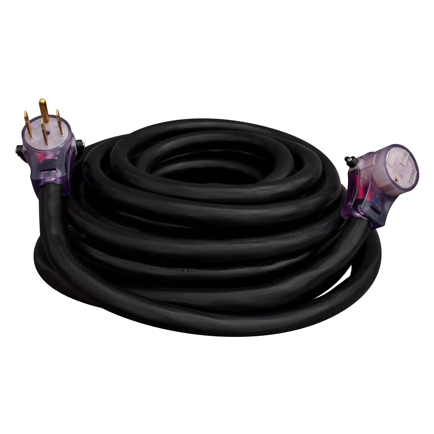 Valterra® - Mighty Cord™ 50' LED Lighted Extension Power Cord With Handle Grip (50A Male X 50A Female) 1 Valterra® - Mighty Cord™ 50' LED Lighted Extension Power Cord With Handle Grip (50A Male X 50A Female)