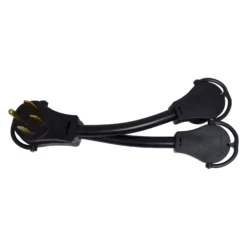 Valterra® - Mighty Cord™ 12" Splitted Dogbone Power Adapter With Handle Grip (50A Male X 30A Female)