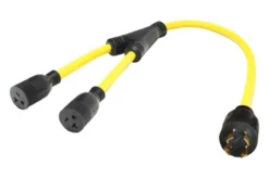 Valterra® - Mighty Cord™ 36" Splitted Dogbone Power Adapter With Standard Grip (30A Locking Male X 15A Female X 20A Straight Female) -Magma Store a10 g30420y 2