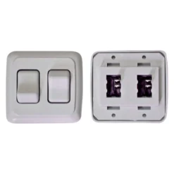 Valterra® - Double On/Off White Lighting Switch With Base And Plate