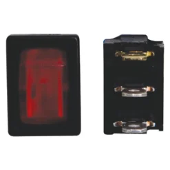 Diamond Group® - Single SPST On/Off Rectangular Black /Red Illuminated Mini Multi Purpose Switch