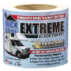 Cofair Products® B-UBE425 - Quick Roof Extreme™ Multi-Purpose Black Roll Tape (4"W X 25'L)