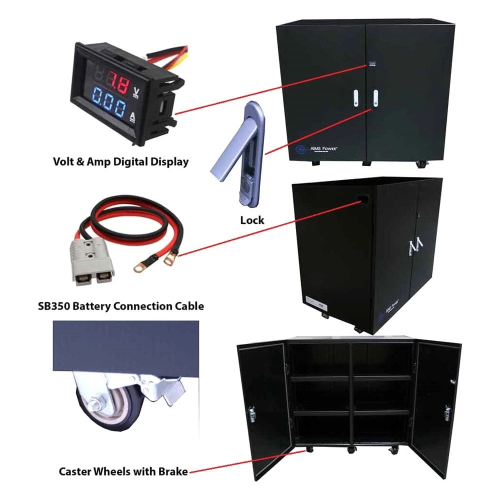 AIMS Power® BATBOX12 - Industrial Grade Battery Cabinet 1 AIMS Power® BATBOX12 - Industrial Grade Battery Cabinet