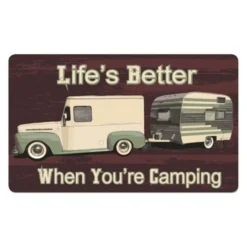 Kittrich® CAMP-15340-20 - Stephan Roberts™ "Life's Better When You're Camping #1" 18" X 30" Designer Comfort Kitchen Mat