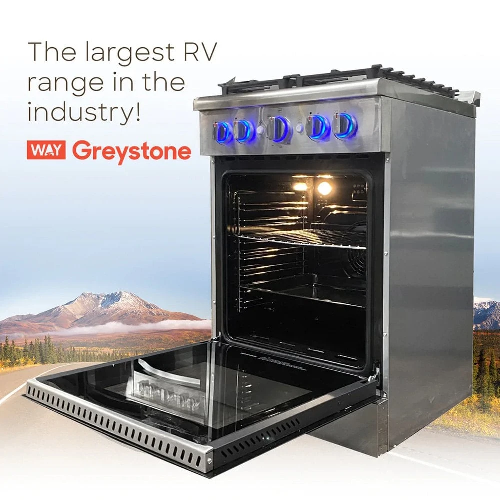 Way Interglobal® - Greystone™ 24" Slide-In RV Gas Cooking Range 6 Way Interglobal® - Greystone™ 24" Slide-In RV Gas Cooking Range - Image 6