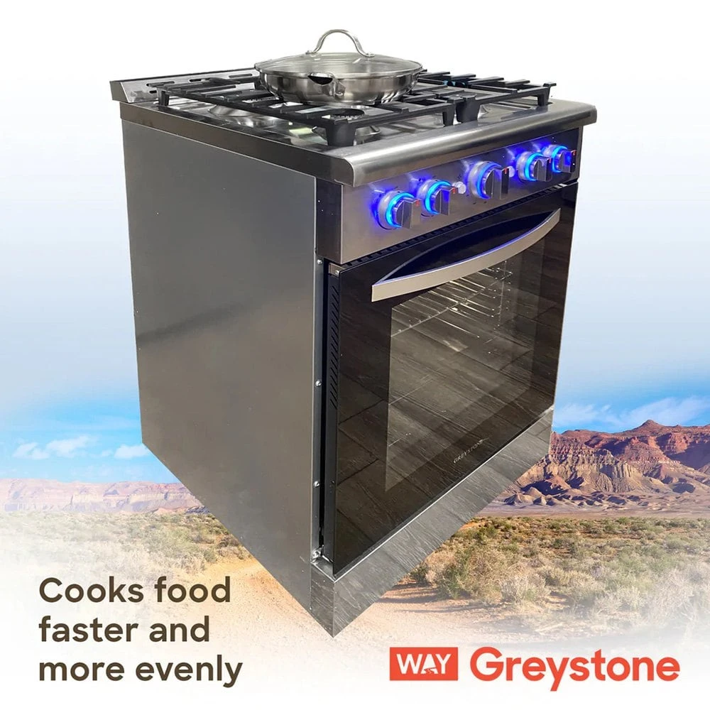 Way Interglobal® - Greystone™ 24" Slide-In RV Gas Cooking Range 8 Way Interglobal® - Greystone™ 24" Slide-In RV Gas Cooking Range - Image 8