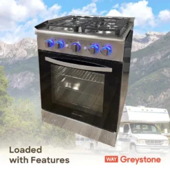 Way Interglobal® CF-FS60B - Greystone™ 24" Slide-In RV Gas Cooking Range -Magma Store cf fs60b 9