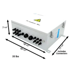 AIMS Power® - 120A 200V DC 6 String 20KW Prewired Solar Array Combiner Box -Magma Store com6in 120ao 3