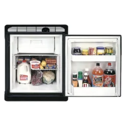 Norcold® DE0041L - DE Series 3.6 Cu Ft Black Left Hand AC/DC Built-In Compact Single Door RV Refrigerator & Freezer
