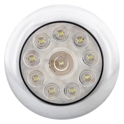 Diamond Group® - Round Clear Lens White Case LED Porch/Utility Light