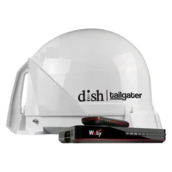 King® - Tailgater™ White Portable 1 Receiver Satellite Tv Antenna And Wally Receiver Bundle