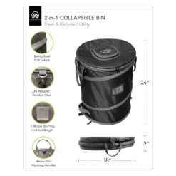 Trailersphere® - 2-In-1 Collapsible Bin Trash Can -Magma Store gctb01 14 scaled