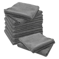 Rixxu™ GRYMICROTWL-10 - Microfiber Gray All Purpose Towels, 10 Pieces