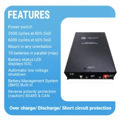 AIMS Power® - 48V 200AMP LIfePO4 Industrial Grade Lithium Battery -Magma Store lfp48v200a 2